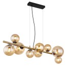 Globo 56135-9H LED-Deckenpendelleuchte Riha 9x3W | G9 | 720lm | 3000K - schwarz, , messing, bernstein