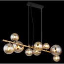 Globo 56135-9H LED-Deckenpendelleuchte Riha 9x3W | G9 | 720lm | 3000K - schwarz, , messing, bernstein