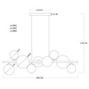Globo 56135-9H LED-Deckenpendelleuchte Riha 9x3W | G9 | 720lm | 3000K - schwarz, , messing, bernstein