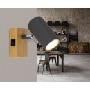 Globo 57911-1G Wandleuchte Robby 1x25W | GU10 - Schalter am Gehäuse, schwarz, Holz