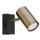 Globo 57911-1M Wandleuchte Robby 1x25W | GU10 - Schalter am Gehäuse, schwarz, Messing