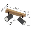 Globo 57911-2G Deckenstrahler Robby 2x35W | GU10 - schwarz, Holz