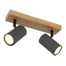 Globo 57911-2G Deckenstrahler Robby 2x35W | GU10 - schwarz, Holz