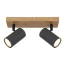 Globo 57911-2G Deckenstrahler Robby 2x35W | GU10 - schwarz, Holz