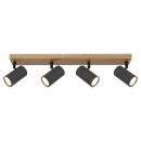 Globo 57911-4G Deckenstrahler Robby 4x35W | GU10 - schwarz, Holz