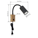Globo 57911W Wandleuchte Robby 1x25W | GU10 - Schalter am Gehäuse, flexibler Arm, Nickel, schwarz