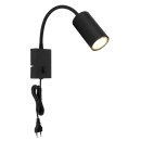 Globo 57911WB Wandleuchte Robby 1x25W | GU10 - Schalter am Gehäuse, flexibler Arm, schwarz