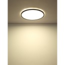 Globo 41562-24B LED-Deckenleuchte Sapana 1x18W | 2300lm | 3000K | IP44 - Schaltdimmer, Memory-Funktion, schwarz, opal