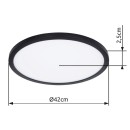 Globo 41562-24B LED-Deckenleuchte Sapana 1x18W | 1600lm | 3000K | IP44 - Schaltdimmer, Memory-Funktion, schwarz, opal