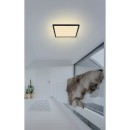 Globo 41563-18B LED-Deckenleuchte Sapana 1x18W | 1500lm | 3000K | IP44 - Schaltdimmer, Memory-Funktion, schwarz, opal