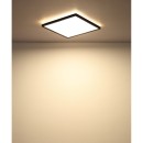 Globo 41563-18B LED-Deckenleuchte Sapana 1x18W | 1500lm | 3000K | IP44 - Schaltdimmer, Memory-Funktion, schwarz, opal