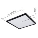 Globo 41563-18B LED-Deckenleuchte Sapana 1x18W | 1500lm | 3000K | IP44 - Schaltdimmer, Memory-Funktion, schwarz, opal