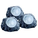 Globo 3302-3 LED Solar-Gartenstehleuchten Solar-3x0,06W | IP44 - Set 3 Leuchten, grau