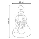 Globo 33144 LED Solar Dekorative Leuchte - Buddha mit Schüssel 1x0,06w | 2700k | IP44 - Grau