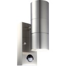 Globo 3201SL Außenwandleuchte Style mit Bewegungssensor 1x5W | GU10 LED | 210L | 3000K | IP44 - inklusive Leuchtmitteln, Edelstahl