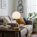 Italux TB-92039-GD LED Tischlampe Cave | 4.8W integrierte LED-Quelle | 495lm | 3000K | mit Schalter | gold | opal