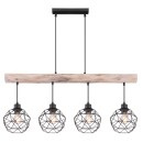Globo 15416-4 Pendel-Deckenleuchte Theodor 4x60W | E27 - schwarz, Holz