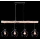 Globo 15416-4 Pendel-Deckenleuchte Theodor 4x60W | E27 - schwarz, Holz