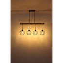 Globo 15416-4 Pendel-Deckenleuchte Theodor 4x60W | E27 - schwarz, Holz