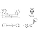Trio T812100206 Spot-Deckenleuchte AROSA E14