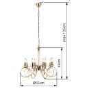 Globo 69003-8 Pendelleuchte Truncatus 8x40W | E14 - Messing
