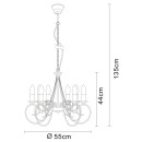 Globo 69003-8 Pendelleuchte Truncatus 8x40W | E14 - Messing
