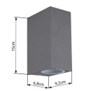 Globo 34164-2 Außenwandleuchte Veronika 2x35W | GU10 | IP44 - anthrazit