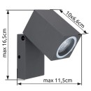 Globo 34164W Außenwandleuchte Veronika 1x35W | GU10 | IP44 - verstellbar, anthrazit