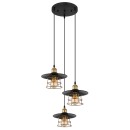 Globo 15086-3BH Pendel-Deckenleuchte Viejo 3x60W | E27 - schwarz, messing, gold