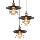 Globo 15086-3BH Pendel-Deckenleuchte Viejo 3x60W | E27 - schwarz, messing, gold