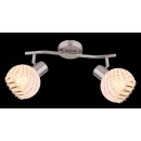 Globo 54025-2 Deckeneinbauleuchte Willy 2x40W | E27 - Nickel matt, weiß