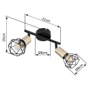 Globo 54802S-2AB Xara I 2x40W | E14 - schwarz, messing