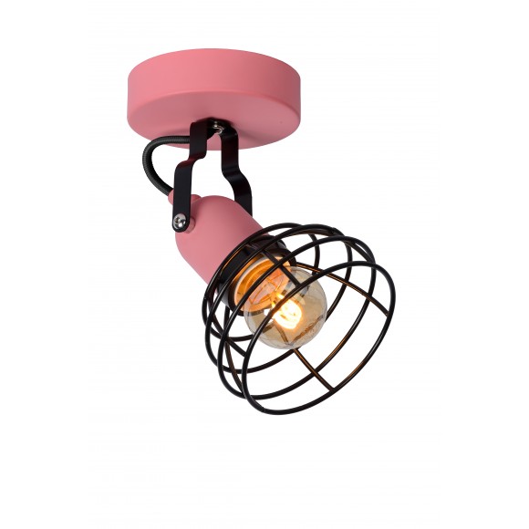 Lucide 08927/01/66 Wandlampe Pola 1x60w | E27 - Rosa, einstellbar, dimmbar