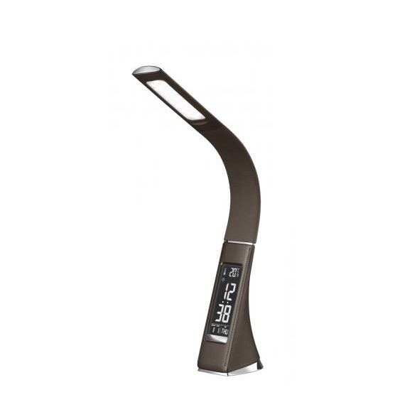 Immax 08948L LED Tischleuchte mit Display Leather 1x7W | 5000-6000K - dimmbar, Kunstleder