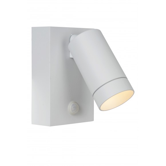 Lucide 09831/01/31 Außenwandlampe Taylor 1x5w | Gu10 | IP54 - weiß, Fleck, einstellbar, Bewegungssensor