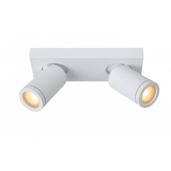 Lucide 09930/10/31 Spotleuchte 2x5w | LED GU10 | 2x320lm | 2200K / 3000K | IP44 - inkl. Lampe, weiß, einstellbar, dimmbar, CCT