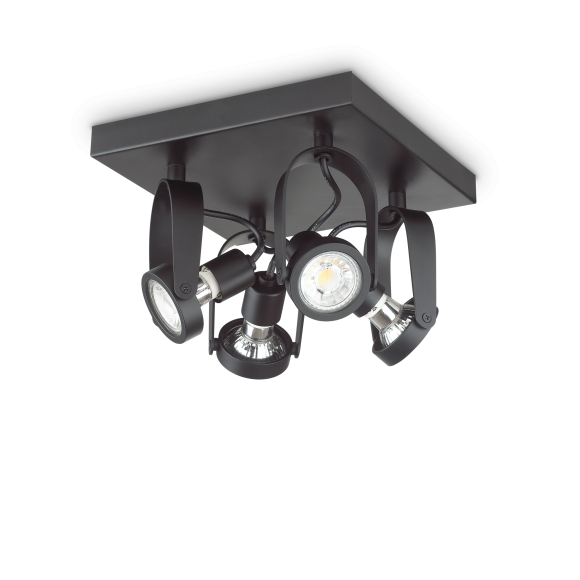 Ideal Lux 229621 LED DeckenSpotleuchte 4x50W Gl | GU10 | IP20 - verstellbar, schwarz