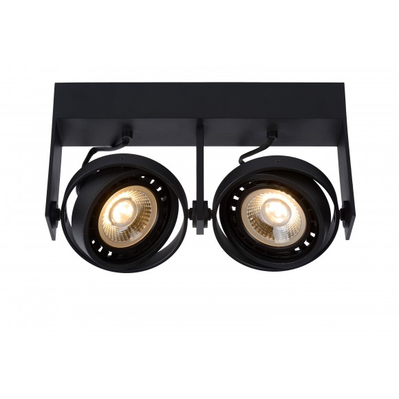 Lucide 22969/24/25 Spotleuchte Griffon 2x12w | LED GU10 | 2x820lm | 2200k / 3000k - inkl. Lampe, schwarz, einstellbar, dimmbar, CCT