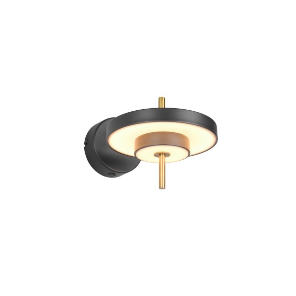 Trio T240270180 LED Wandleuchte KEATON | 10W integrierte LED-Quelle | 1x1200lm | 2300+3000+4000K | Trio - SwitchDimmer | schwarz | gold