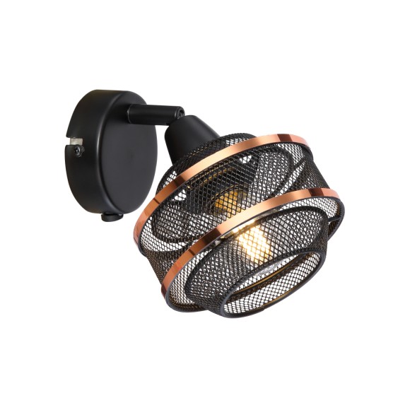 Globo 54020-1 Wandleuchte Bellona 1x60W | E14 - schwarz, gold