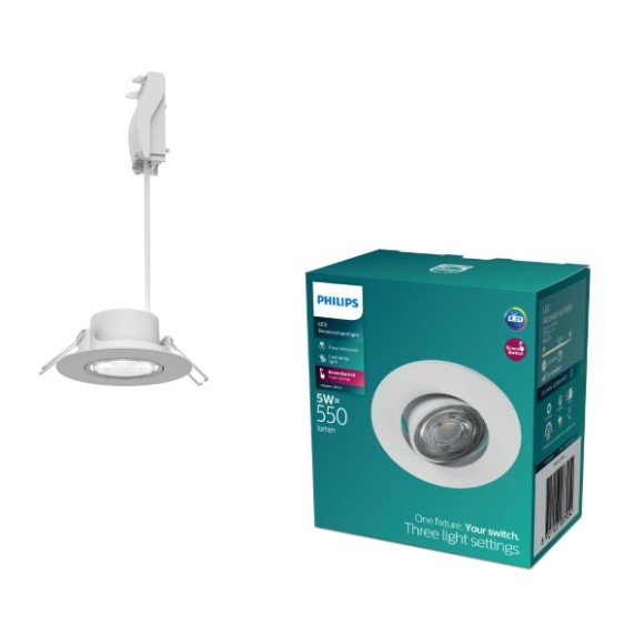 Philips 8721103037954 LED Einbauleuchte Cilantro  | 5W integrierte LED-Quelle | 550lm | 4000K | weiß