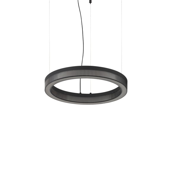 Ideal lux 339139 LED Pendelleuchte CROWN  | 21W integrierte LED-Quelle | 540lm | 3000K | Seilleuchte | verstellbar | schwarz