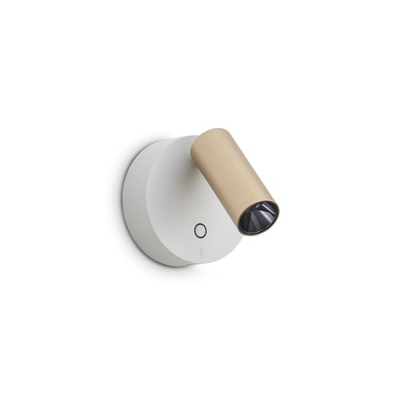 Ideal lux 347493 LED Spot-Wandleuchte ELF  | 3W integrierte LED-Quelle | 200lm | 3000K | mit Schalter | weiß