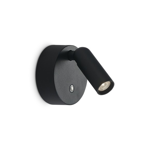Ideal lux 350240 LED Spot-Wandleuchte BEAN  | 3W integrierte LED-Quelle | 180lm | 3000K | mit Schalter | schwarz