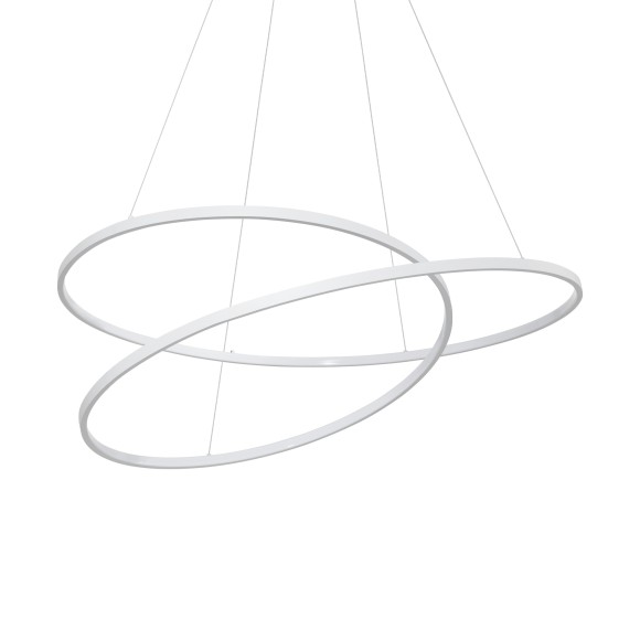 Ideal lux 352411 LED Pendelleuchte OZ  | 75W integrierte LED-Quelle | 5570lm | 3000K | Seilleuchte | verstellbar | weiß