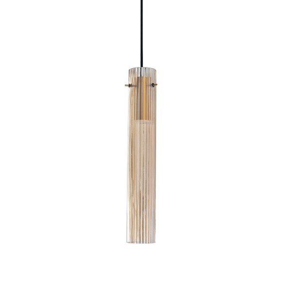 Ideal lux 353890 LED Pendelleuchte FLAM  | 10W integrierte LED-Quelle | 480lm | 3000K | Seilleuchte | verstellbar | braun
