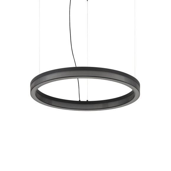 Ideal lux 365008 LED Pendelleuchte CROWN  | 31W integrierte LED-Quelle | 780lm | 3000K | verstellbar | Seilleuchte | schwarz