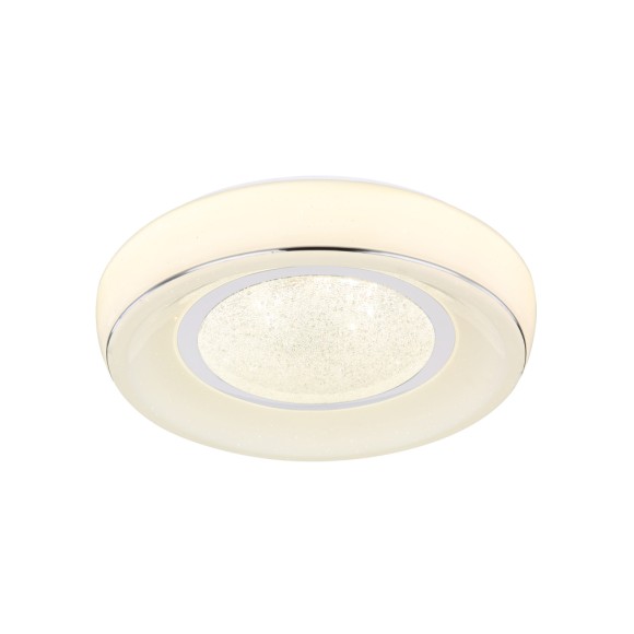 Globo 483110-18 LED-Deckenleuchte Mickey 1x18W | 1300lm | 3000-6000K - dimmbar, Nachtmodus, Glitzereffekt, Memory-Funktion, weiß, opal