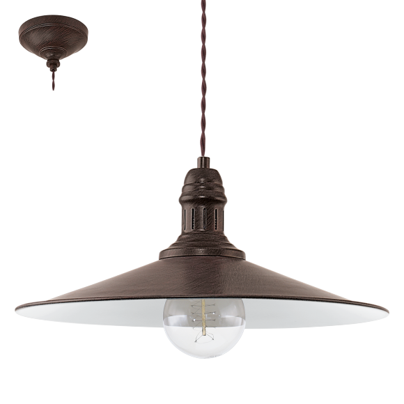 Eglo VINTAGE 49456 StickBURY Pendelleuchte braun / beige E27 1x60W
