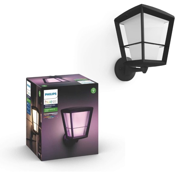 Philips Hue 17439/30/P7 Außenwandleuchte Econic 1X15W | 2200-6500K | IP44 | RGB - White and Color Ambiance